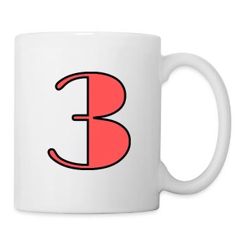 3 JAHRE. 3. JUBILÄUM. GEBURTSTAG 3 JAHRE. 3 - Tasse - Weiß - Rechts