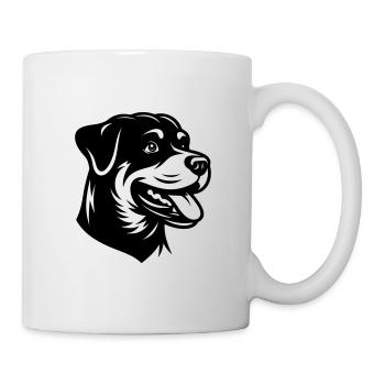 Tête de dessin Rottweiler - Mug blanc - blanc - Droite