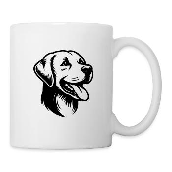 Labrador Zeichnung Kopf - Tasse - Weiß - Rechts