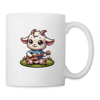 Cute Goat Playing Guitar Animal Lover Farm - Mug - white - Right