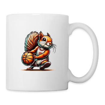 Basket-ball, Sports, Écureuil, Noix, Amoureux des animaux - Mug blanc - blanc - Droite