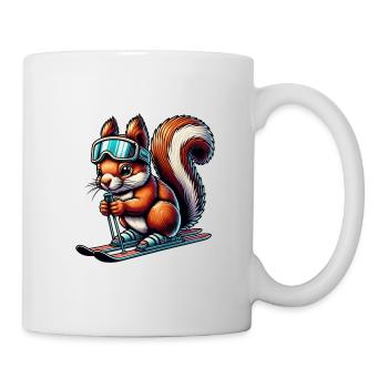 Skis, Sport, Squirrel, Nuts, Animal Lovers - Mug - white - Right