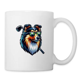 Sheltie Golfer Terrain de golf Chiens - Mug blanc - blanc - Droite