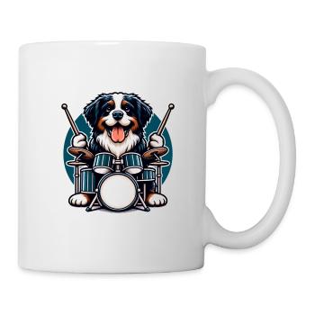 Cool Bernese Mountain Dog Drummer Drummer - Mug - white - Right