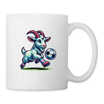 Chèvre joueur de football Champion Fan Design - Mug blanc - blanc - Droite