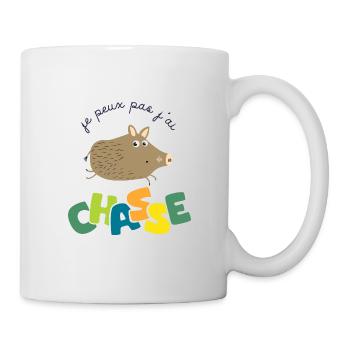 je peux pas j ai chasse bébé enfant chasseur - Mug blanc - blanc - Droite