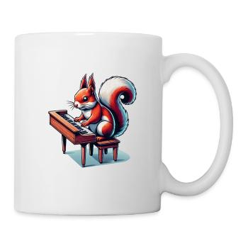 Piano, Music, Squirrel, Nuts, Animal Lover - Mug - white - Right