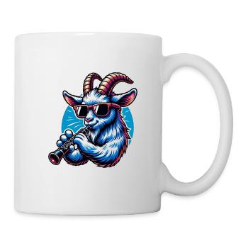 Clarinette jouant de la chèvre avec des lunettes de soleil - Mug blanc - blanc - Droite