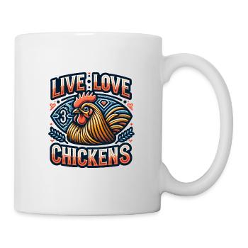 Vivre les poulets de l’amour vivre Poulet de l’amour Fermier - Mug blanc - blanc - Droite