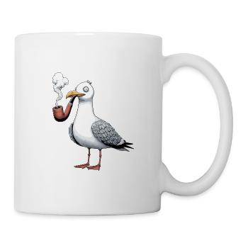 Stupid North Sea Coast Seagull Smoking Pipe Hamburg - Mug - white - Right