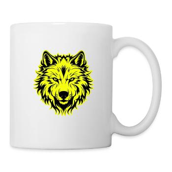 Wolf Kopf Porträt Symbol - Tasse - Weiß - Rechts