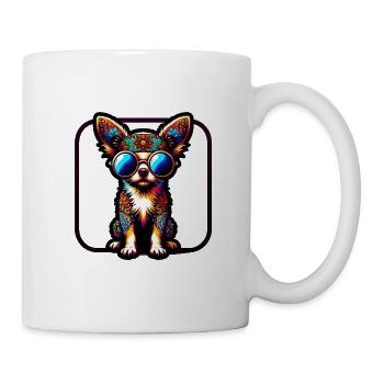 Chihuahua Hippie Love Colorful Design - Mug - white - Right