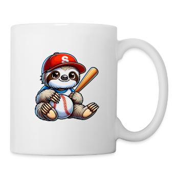 Motif mignon de joueur de baseball paresseux - Mug blanc - blanc - Droite