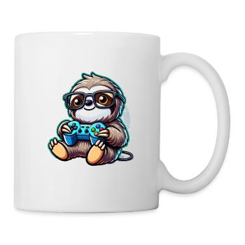 Funny Nerd Sloth Gamer PC Design - Mug - white - Right