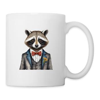 Gentleman Waschbär - Tasse - Weiß - Rechts
