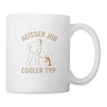 Heißer Job Cooler Typ Design Gießen  - Tasse - Weiß - Rechts