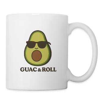 Guac & Roll – Funny Cool Avocado with Sunglasses - Tasse - Weiß - Rechts