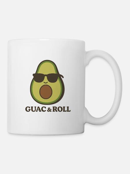 Guac & Roll – Funny Cool Avocado with Sunglasses - Mug - white