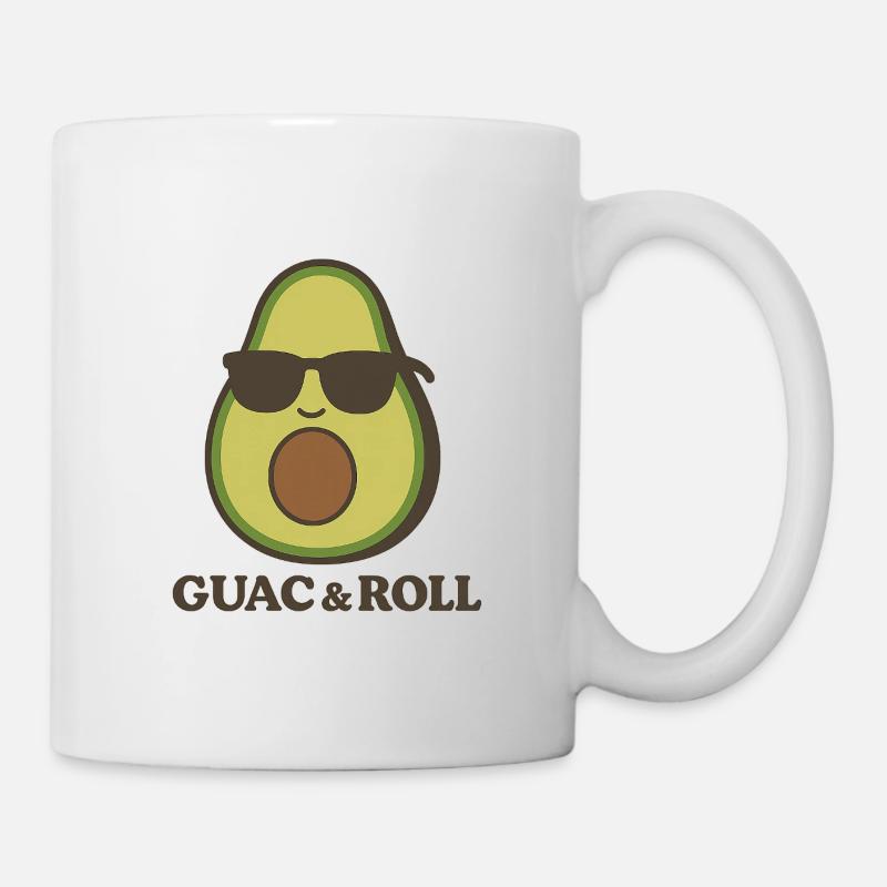 Guac & Roll – Avocat drôle et cool avec lunettes de soleil - Mug blanc - blanc