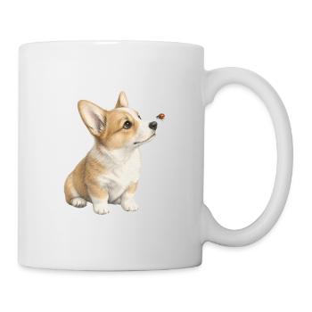 Motif de chien corgi avec cadeau coccinelle - Mug blanc - blanc - Droite