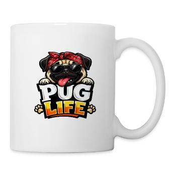 Pug Life Bandana Cool - Tasse - Weiß - Rechts