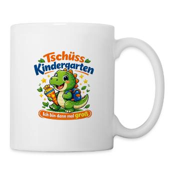 Dino-Abschied Kindergarten - Tasse - Weiß - Rechts