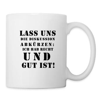 Les proverbes drôles de discussion abrégé je-sais-tout - Mug blanc - blanc - Droite