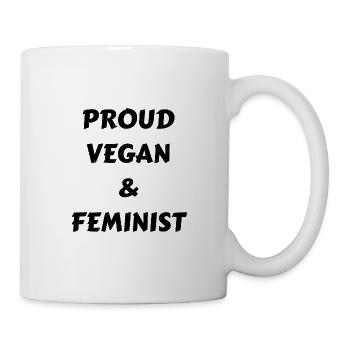 Stolzer Veganer und Feminist - Tasse - Weiß - Rechts