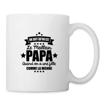 on sait qu'on est le meilleur papa une fille comme - Mug blanc - blanc - Droite