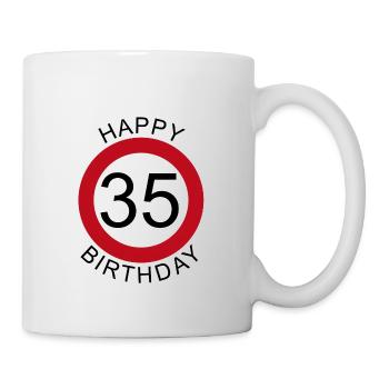 Joyeux anniversaire 35 anniversaire de signe de route - Mug blanc - blanc - Droite