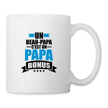 un beau papa c'est un papa bonus - Mug blanc - blanc - Droite