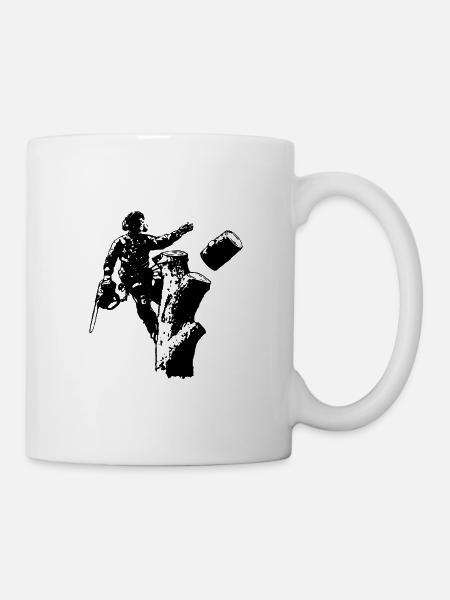 Arboriste / grimpeur d'arbres (Silhouette) - Mug blanc - blanc