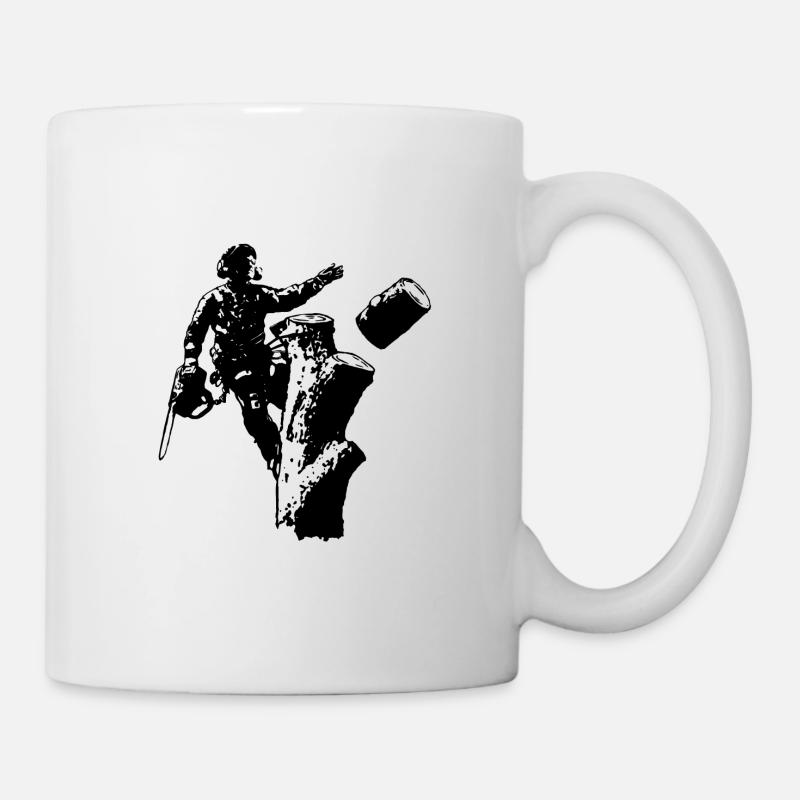 Arboriste / grimpeur d'arbres (Silhouette) - Mug blanc - blanc