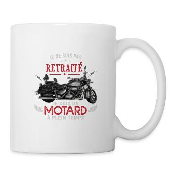 retraite motard cadeau humour motard retraité moto - Mug blanc - blanc - Droite