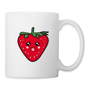 Cute Strawberry Food Design Kawaii Gift - Mug - white - Right