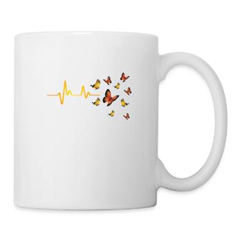 Drôle de papillon Heartbeat Design Papillon - Mug blanc - blanc - Droite