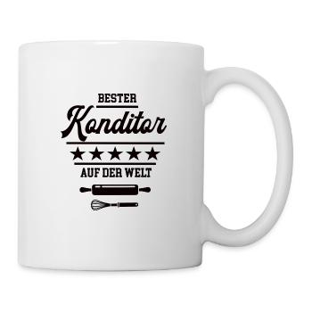 Bester Konditor Weltbester Bäcker Konditorei - Tasse - Weiß - Rechts