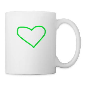 Grünes Herz Geschenkidee - Tasse - Weiß - Rechts