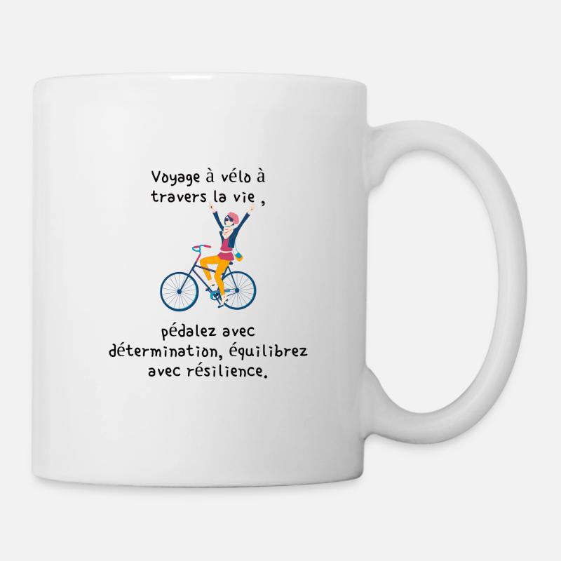 Voyage à vélo à travers la vie - Mug blanc - blanc