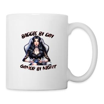 Baddie by Day - Gamer by Night Shirt - Mug - white - Right