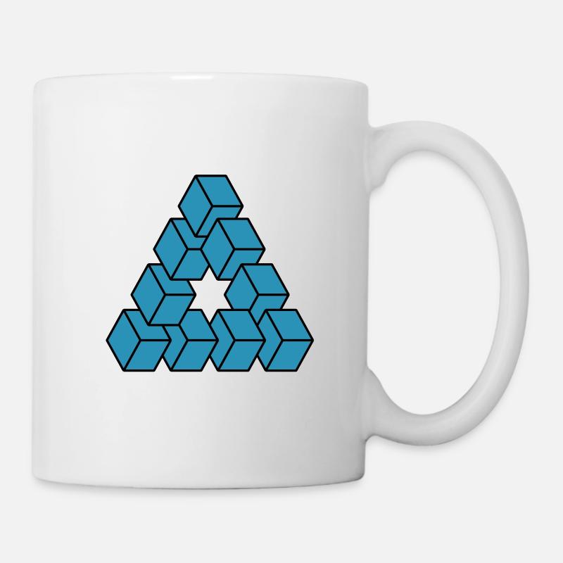 Optical illusion - Impossible figure - Mug - white