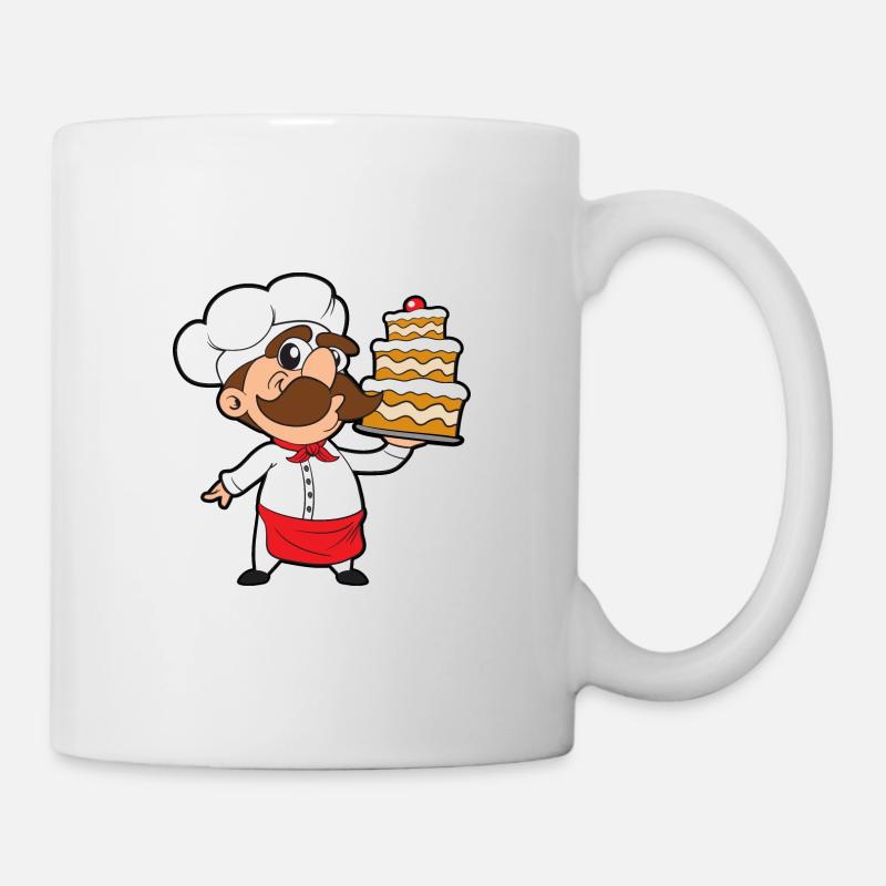 Kuchen Bäcker Bäckerei Backen - Tasse - Weiß