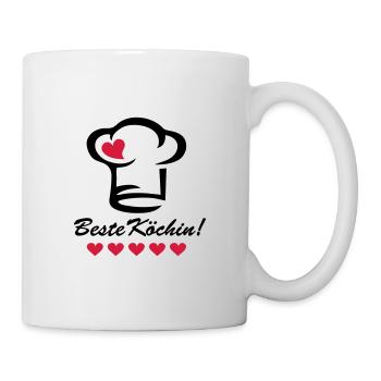 Beste Köchin, Koch, Chef, Muttertag, Geburtstag, - Tasse - Weiß - Rechts