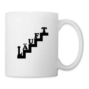 Läuft Motivation Treppe Gewinner - Tasse - Weiß - Rechts