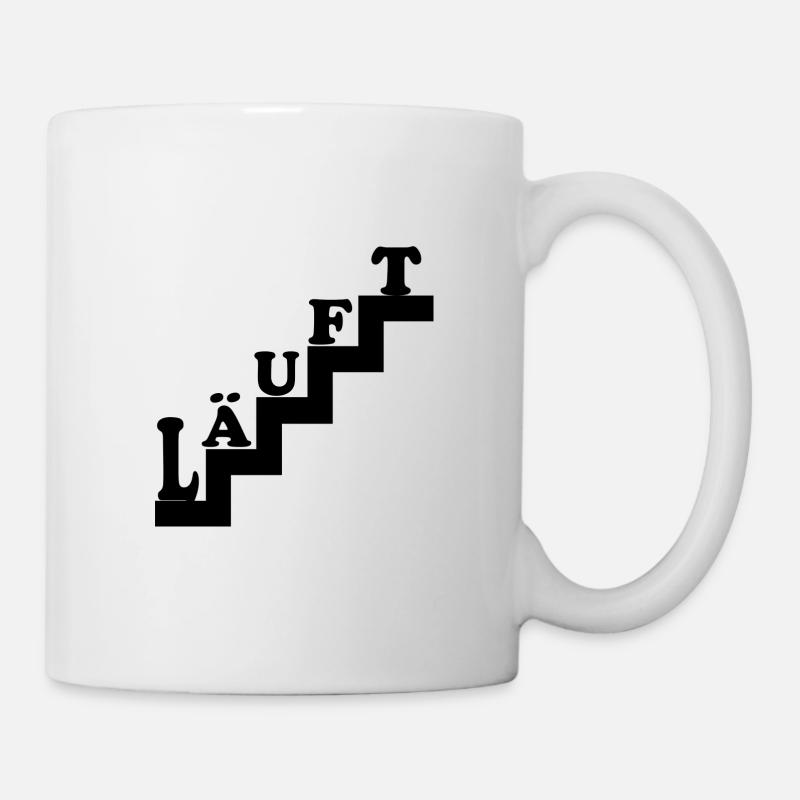 Läuft Motivation Treppe Gewinner - Tasse - Weiß