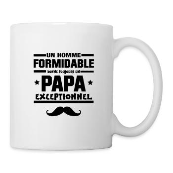 t-shirt PAPA EXCEPTIONNEL MOUSTACHE - Mug blanc - blanc - Droite