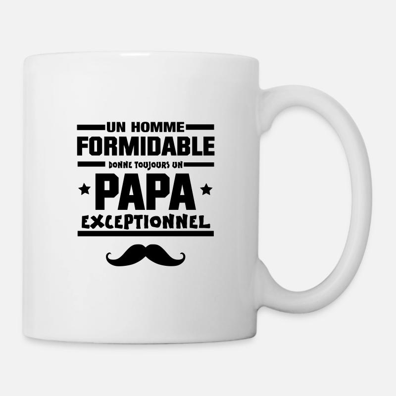 t-shirt PAPA EXCEPTIONNEL MOUSTACHE - Mug blanc - blanc