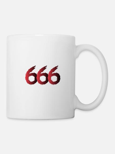 666 Symbol Zahl - Tasse - Weiß
