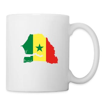 Sénégal carte drapeau drapeau - Mug blanc - blanc - Droite