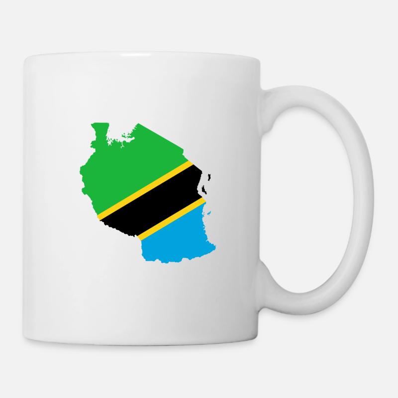 Drapeau tanzanie carte drapeau - Mug blanc - blanc